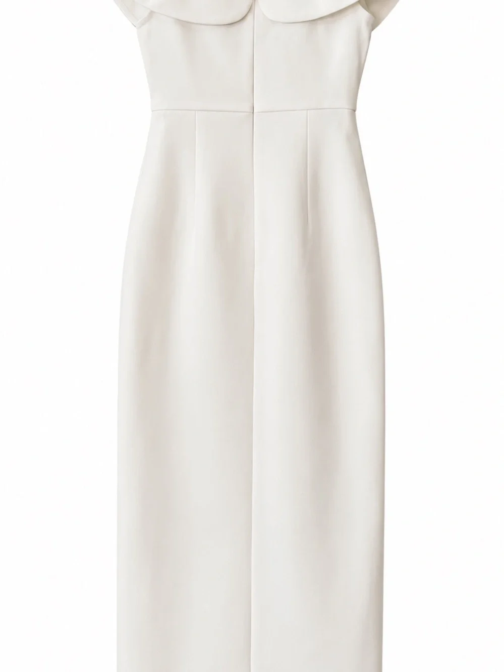 Self-Portrait White Crepe Midi Dress Size 0 Small Bridal Wedding Event Dress NEW
